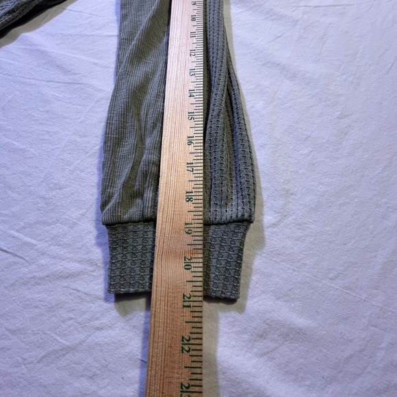 BRIGGS Women's Green Waffle Knit Button Down Shirt Top Long Sleeve Size L - Picture 8 of 9